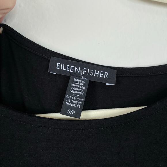 EILEEN FISHER Black Sleeveless Tank Midi Dress Size Small Casual Jersey Knit - Picture 4 of 6